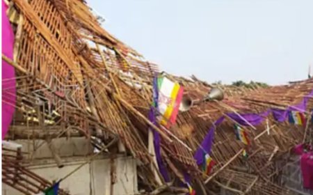 बागपत में बड़ा हादसा, निर्वाण महोत्सव का मंच टूटा