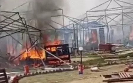 महाकुंभ में फिर भीषण आग, छतनाग के पास टेंट सिटी में हादसा, कई टेंट जले