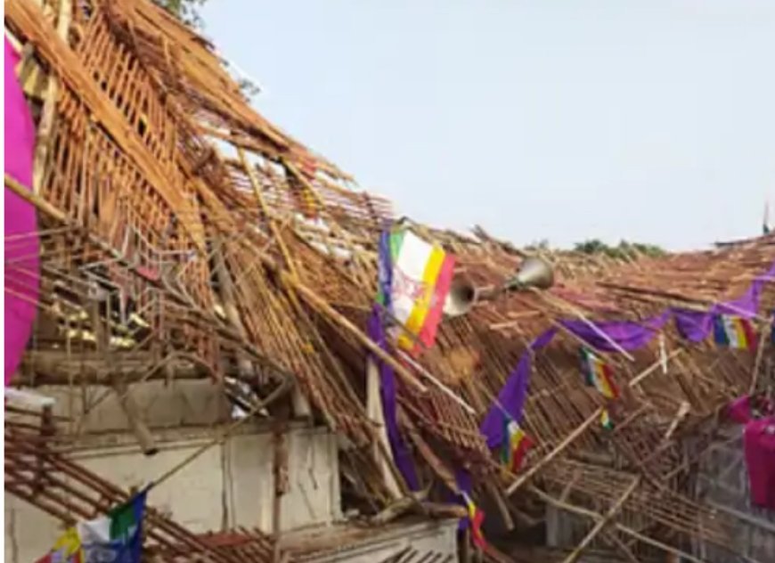 बागपत में बड़ा हादसा, निर्वाण महोत्सव का मंच टूटा