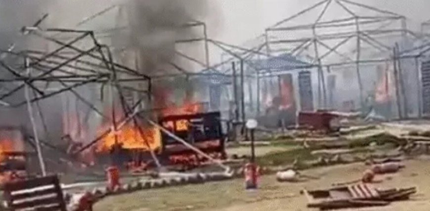 महाकुंभ में फिर भीषण आग, छतनाग के पास टेंट सिटी में हादसा, कई टेंट जले
