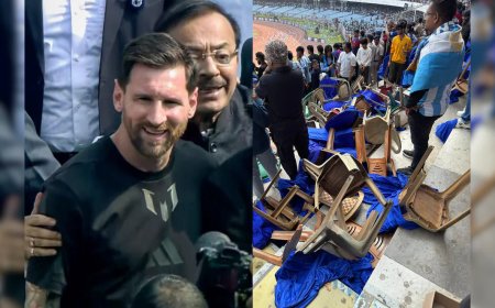 Lionel Messi in kolkata: कोलकाता इवेंट में मिसमैनेजमेंट, बोतल-कुर्सियां फेंकी गईं, हाई लेवल जांच के आदेश